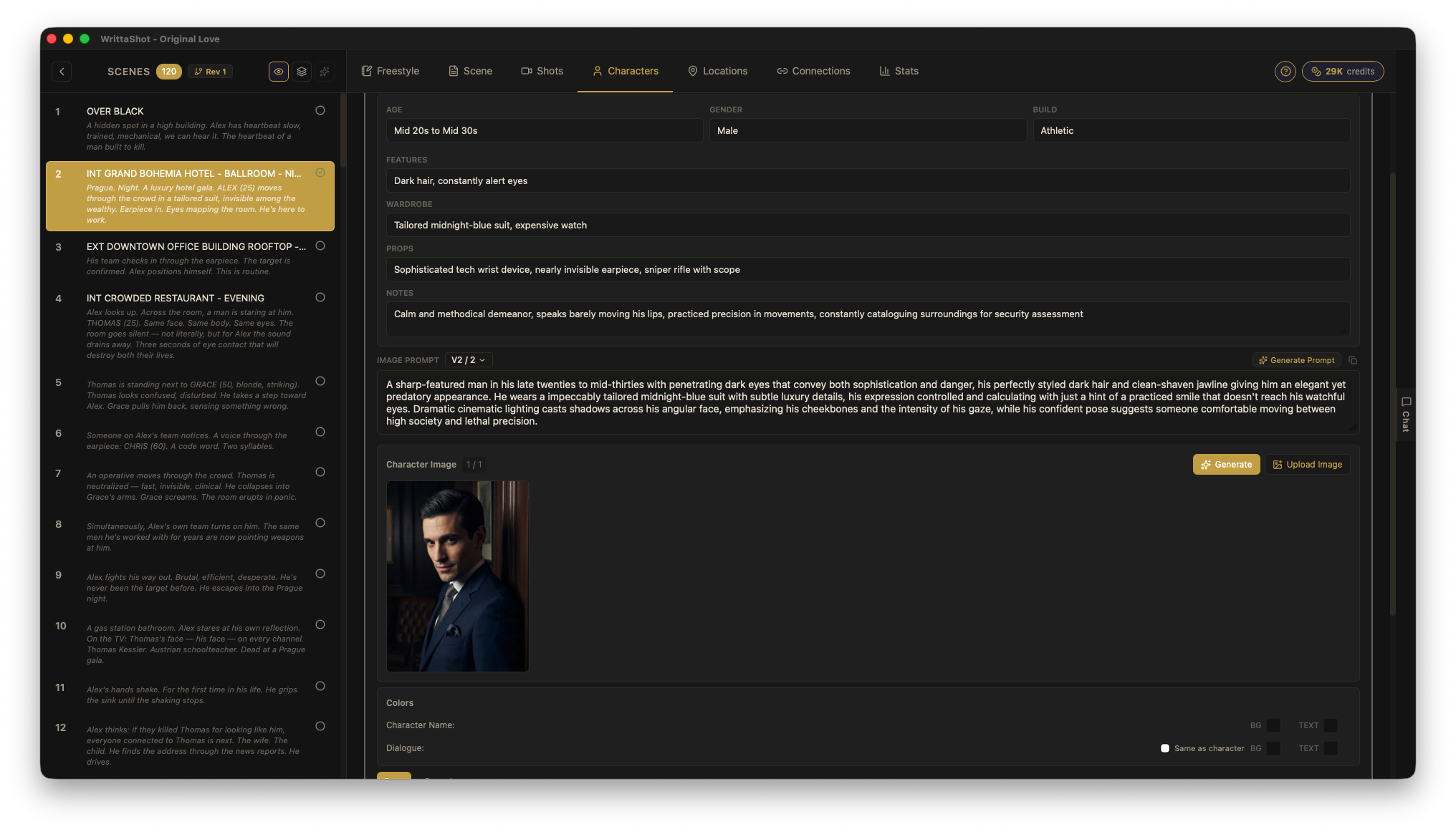 Character with generated portrait