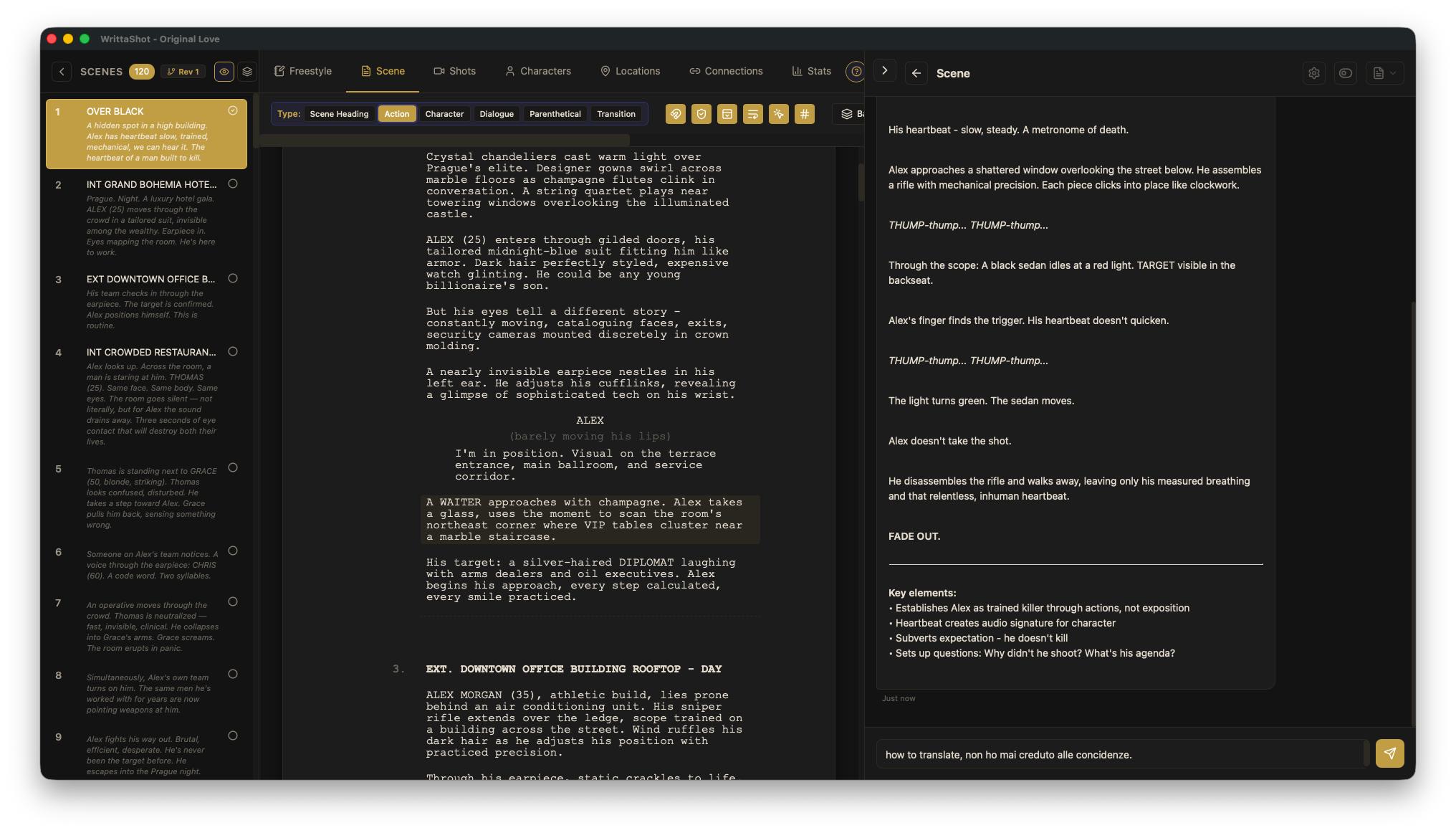 AI chat with screenplay context