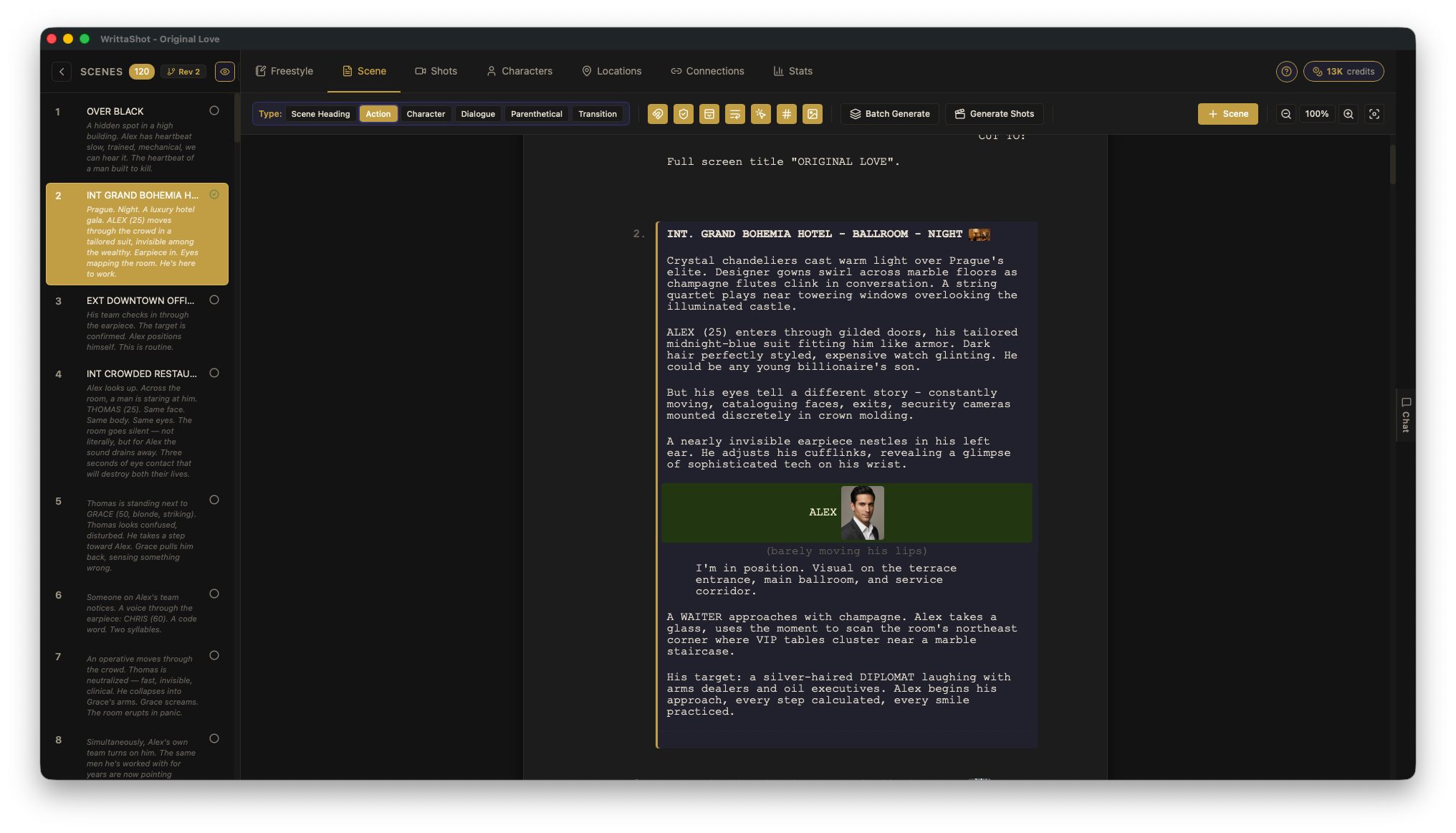 Inline character thumbnails