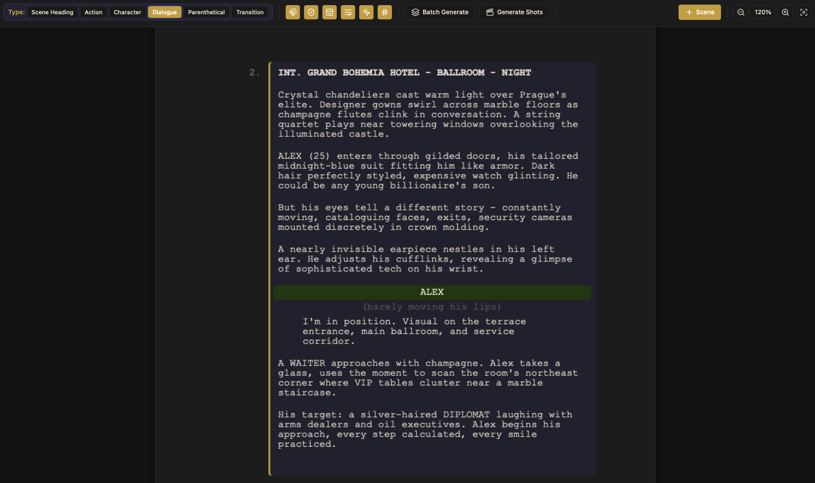 Scene editor zoomed in