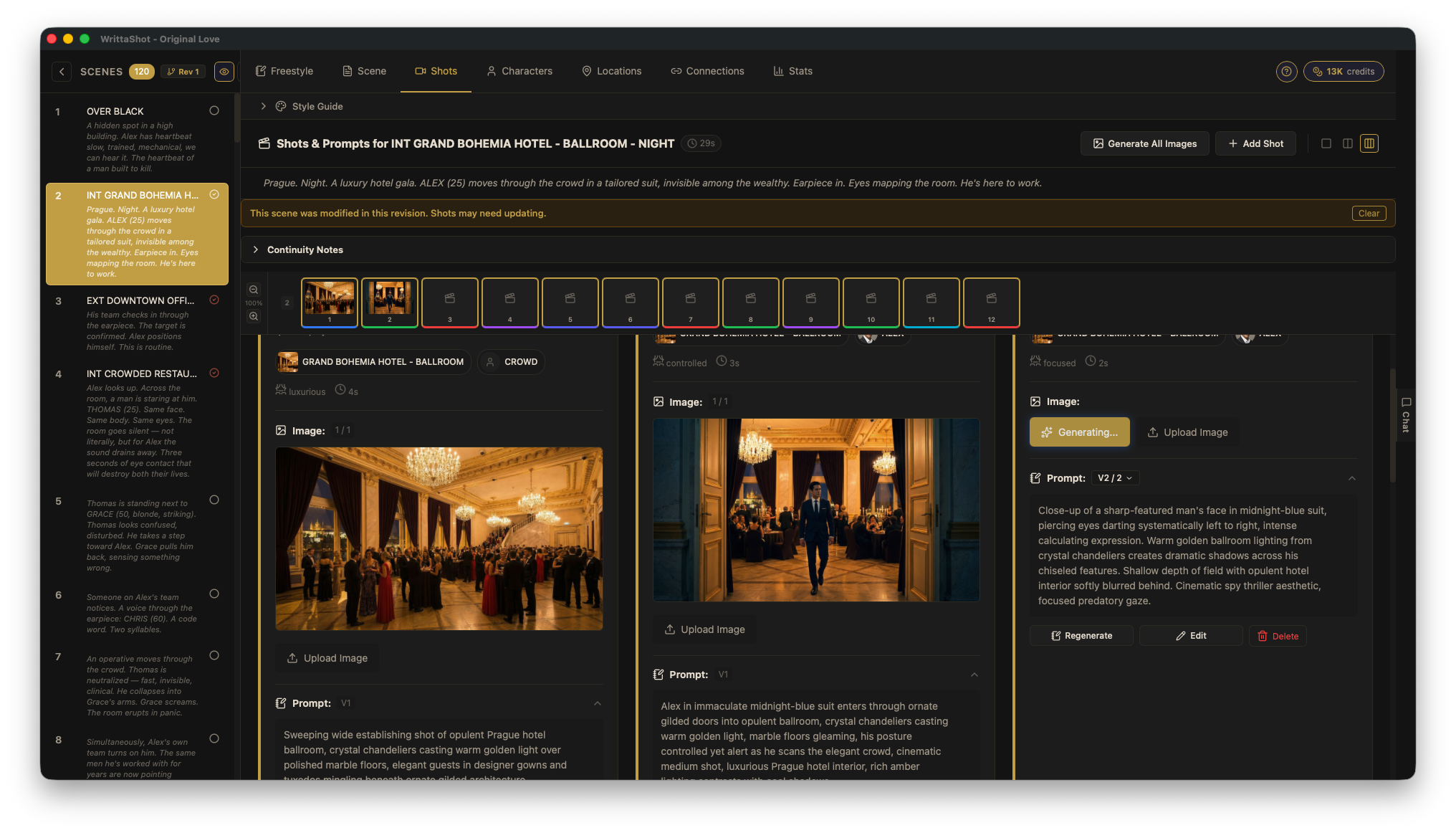 Shots with generated images
